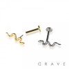 IMPLANT GRADE TITANIUM THREADLESS PUSH IN SNAKE TOP LABRET